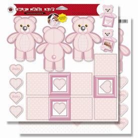 Teddies mit Karten, Stanzbogen, 30,5x30,5 cm | 80545262