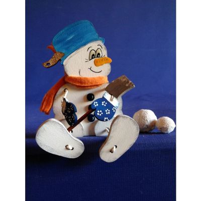 15 cm - Schlenker-Schneemann aus Holz in verschiedenen Größen | SEH8615SB / EAN:4250382864028