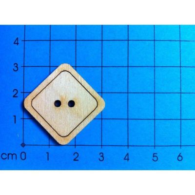 22mm bemalt - Knopf: Viereck in 2 Größen | BUH12.. / EAN:4250382851592