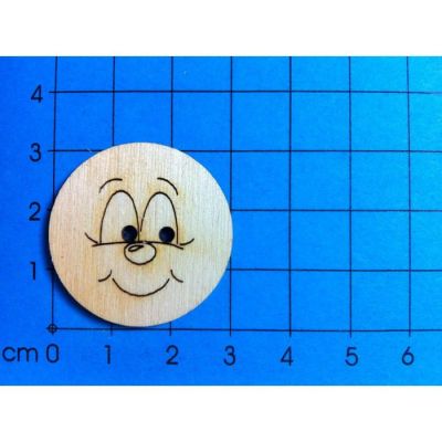 30mm bemalt - Knopf: Gesicht Design 5 | BUH073. / EAN:4250382850755