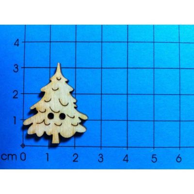 30mm - Knopf: Tannenbaum breit | BUH100 / EAN:4250382859246