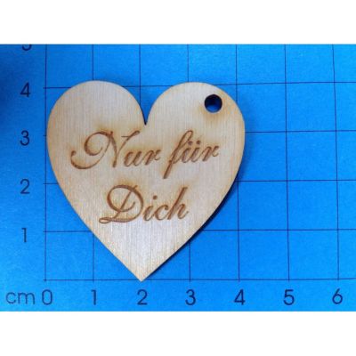 Geschenkanhänger Herz 40 mm "Nur für Dich" graviert; mit 3mm Loch | HEG26044 / EAN:4250382889267