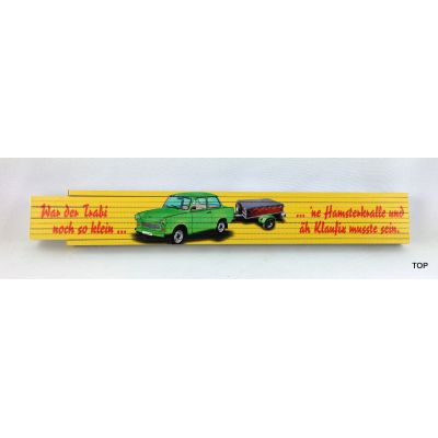 Zollstock Trabi-Motiv bedruckt Holz Gliedermaßstab 2m  | NM-270 / EAN:4250825195351