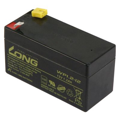 Bleiakku KUNG LONG "WP1,2-12" 12V/1,2Ah, VdS, 97x43x53mm, 0,6kg | 1300170ett / EAN:4044499199360