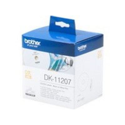 Brother Einzeletikettenrollen DK-11207, CD/DVD-Etiketten, 100St/Rolle, Durchmesser:58 für QL-500 /- | 95004819drops / EAN:4977766628174