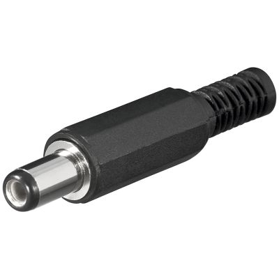 DC-Stecker mit Knickschutz, 2,1x5,5mm, Schaftlänge 9mm | 1530517ett / EAN:4040849111143