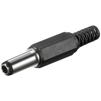 DC-Stecker mit Knickschutz, 2,5x5,5mm, Schaftlänge 14mm | 1530507ett / EAN:4040849111235