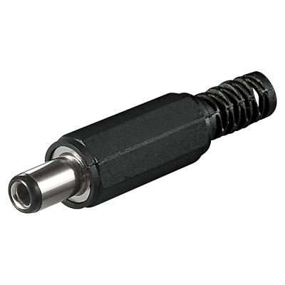 DC-Stecker mit Knickschutz, 2,5x5,5mm, Schaftlänge 9mm | 1530508ett / EAN:4040849111167