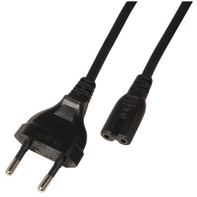 Euro-Netzkabel, Länge 1,8 m, 2x0,75 mm², schwarz | 1400024ett / EAN:4260113563724