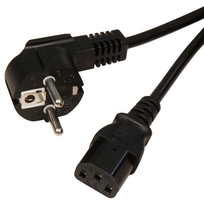 Kaltgeräte Anschlusskabel McPower, H05VV-F3G 0,75mm², 2m, 10A/250V, schwarz | 1300427ett / EAN:4250967322738