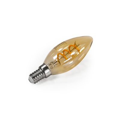 LED Filament Kerzenlampe McShine "Retro" E14, 2W, 150lm, warmweiß, goldenes Glas | 1452439ett / EAN:4250967325005