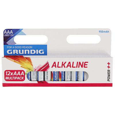 Micro-Batterie GRUNDIG Alkaline, 1,5V, Typ AAA/LR03, 12er-Pack | 1300364ett / EAN:8711252516783