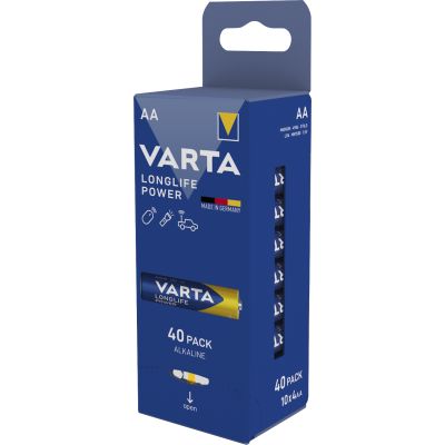 Mignon-Batterie VARTA "Longlife Power" Alkaline, Typ AA, LR06, 1,5V, 40er Pack | 1300567ett / EAN:4008496987948