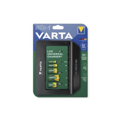 Mini Universal-Ladegerät VARTA, inkl. 2x Mignon Akku Typ AA, Akku NiMH, 2100mAh | 1300588ett / EAN:4008496054572