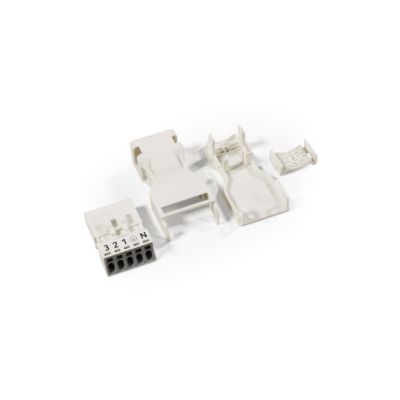 Stecker mit Zugentlastungsgehäuse WAGO, 5-polig, weiß, 1,5mm² | 1535741ett / EAN:4045454233037