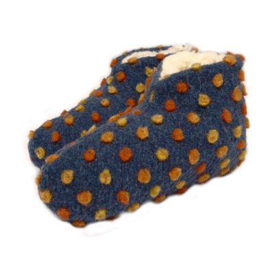 Bettschuhe Wolle Noppen blau 36/37 | 11386316drops/linke