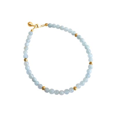 Gemshine Aquamarin Armband hochwertig vergoldet | 11613043drops/gem