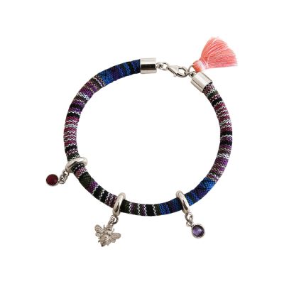 Gemshine - Damen - Armband - 925 Silber - AZTEC - BEE - Biene - Rubin - Rot - Amethyst - Violett | 11531177drops/gem