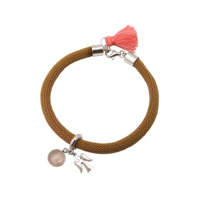 Gemshine - Damen - Armband - 925 Silber - Edelstein - Rosenquarz - Engel - Rosa - Braun | 11531146drops/gem