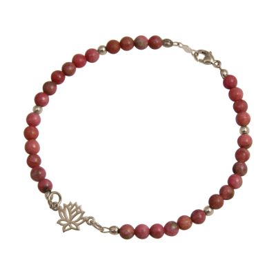 Gemshine - Damen - Armband - 925 Silber - Lotus Blume - Edelstein - Rosa - YOGA | 11531581drops/gem