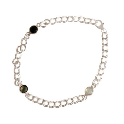 Gemshine - Damen - Armband - 925 Silber - Rosenquarz - Onyx - Rauchquarz - Rosa - Schwarz - Braun - Kette - Ge | 11531291drops/gem