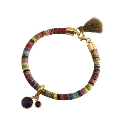 Gemshine - Damen - Armband - 925 Silber Vergoldet - AZTEC - Amethyst - Rubin - Violett - Rot | 11531236drops/gem