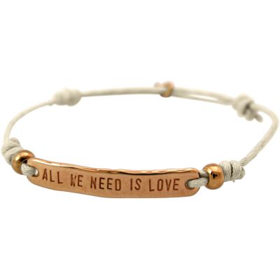 Gemshine - Damen - Armband - Gravur - ALL WE NEED IS LOVE - Rose Vergoldet - Nude | 11531715drops/gem