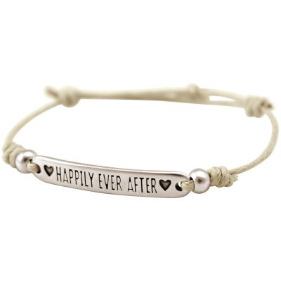 Gemshine - Damen - Armband - Gravur - HAPPILY EVER AFTER - Silber - Nude | 11531697drops/gem