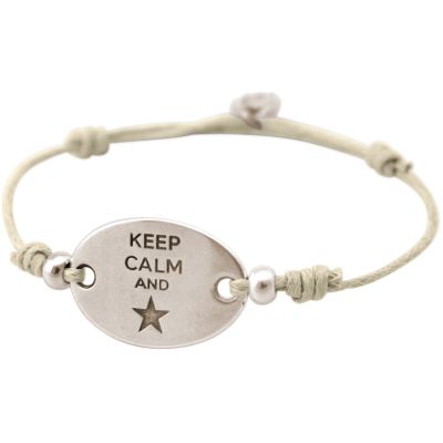 Gemshine - Damen - Armband - Gravur - KEEP CALM - Silber - Nude | 11531726drops/gem