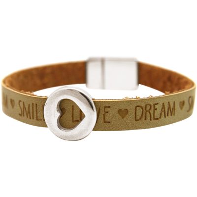 Gemshine - Damen - Armband - Herz - Liebe - WISHES - Braun Sand - Magnetverschluss | 11531008drops/gem