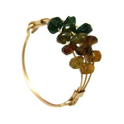 Gemshine - Damen - Ring - Vergoldet - Turmalin - Grün - Orange, Ringgröße:53 (16.9) | 11531881drops/gem