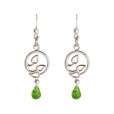 GEMSHINE Damenohrringe aus 925 Silber mit YOGA Lotusblumen und Peridot Quarzen | 11613238drops/gem