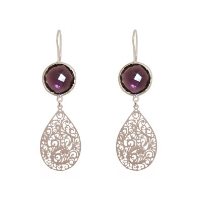 GEMSHINE Damenohrringe mit Mandalas und Amethysten | 11613311drops/gem