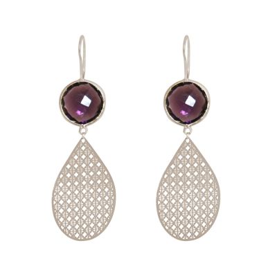 GEMSHINE Damenohrringe mit Mandalas und Amethysten | 11613310drops/gem