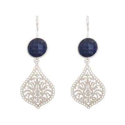 GEMSHINE Damenohrringe mit Mandalas und blaue Saphiren | 11613317drops/gem