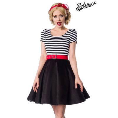 Jersey Kleid,schwarz/weiß Größe 2XL | 50025atixo