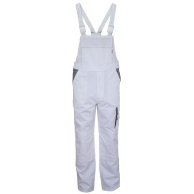 Latzhose Contrast - Untersetzte Größen White/Grey 27 | 11493114dre