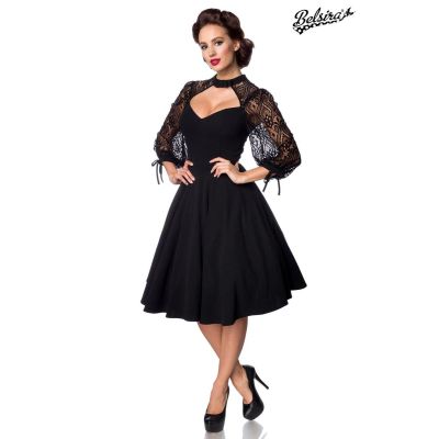 Longsleeve Spitzenkleid,schwarz Größe L | 50197atixo2