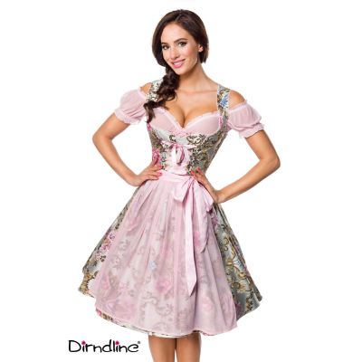 Premium Brokat-Dirndl inkl. Bluse,rosa/gemustert Größe 2XL | 70049atixo3