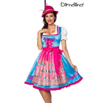 Premium Dirndl,blau/pink Größe L | 70017atixo2