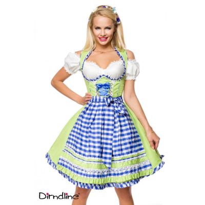 Unterbrustdirndl mit Karoschürze,grün/blau/weiß Größe 2XL | 70038atixo5