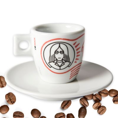 Caffè Moak Espressotasse I`M ROCK mit Untertasse weiß 2-teilig Espressotassenset | 19784 / EAN:8006131004001