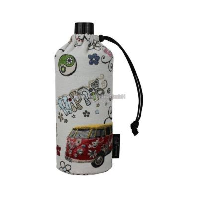 Flasche 0,4 Liter Hippie Glasflasche Trinkflasche Isolierflasche Germany Thermobecher Glas | 5795 / EAN:4030596001859