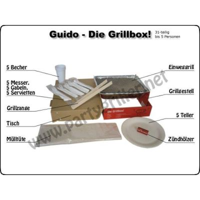 Guido-Die Grillbox Einweggrill Grill Garten Grillzubehör Barbecue Einweg-grill Park grillen | 2890 / EAN:4260188370012