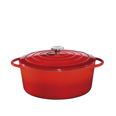 Küchenprofi Bratentopf Provence rot rund oval Schmortopf Gusseisen 24 28 35 cm | 15281