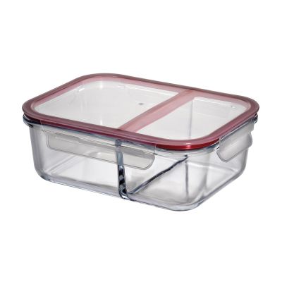 Lunchbox groß Vorratsdose groß Brotdose Brotbox Glas Klickverschluss zwei Fächer | 13880 / EAN:4007371065061