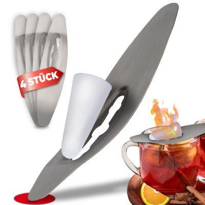 Minifeuerzange Picco 4 Stück Zuckerzange klein Feuerzangenbowle Edelstahl 4er Set | 7982 / EAN:4025457116629